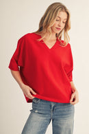 Red V-Neck Tee