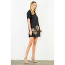 Embroidered Floral Collared Mini Dress