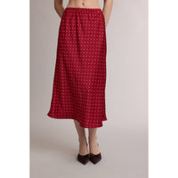 Red Polka Dot Midi Skirt