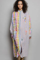 Colorful Embroidered Woven Dress