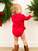 Baby Giddy Up Santa Applique Bubble Romper