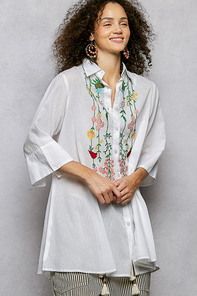 Embroidered White Tunic