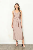 Satin Bias Maxi Dress
