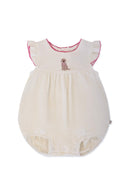 Puppy Chic Embroidered Bubble Romper
