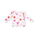 Happy Hearts Ruffle Sleeve Top
