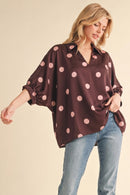 Polka Dot Satin Top