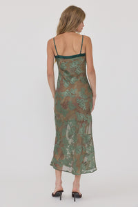 Floral Jacquard Midi Slip Dress