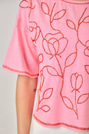 Floral Beaded Relaxed Tee