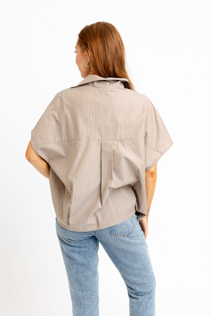 Stripe V-Neck Blouse