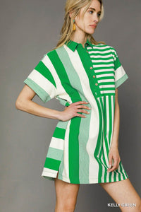 Mixed Striped Mini Dress