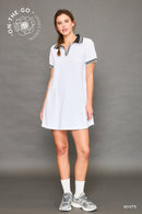Contrast Collar White Dress