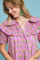 Ruffled Floral Mini Dress