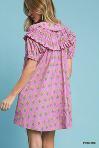 Ruffled Floral Mini Dress