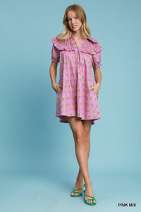 Ruffled Floral Mini Dress