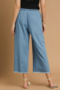 Raw Hem Chambray Pants