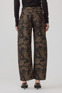 Dark Floral Barrel Jeans