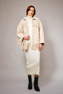 Brushed Fringe Stud Jacket