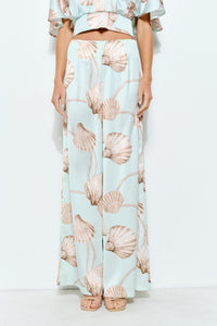 Satin Shell Print Pants