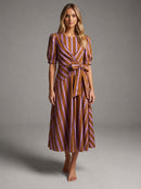 Abstract Striped Maxi Dress