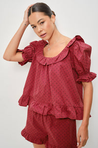 Polka Dot Frill Top