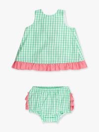 Gingham Ruffle Swing Top & Bloomer Set