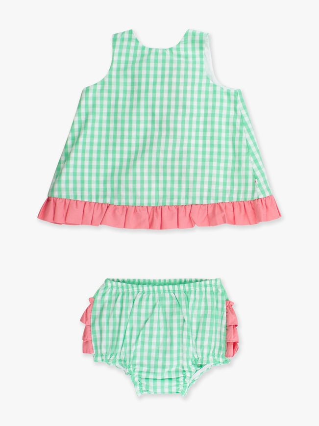 Gingham Ruffle Swing Top & Bloomer Set