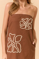 Embroidered Tube Maxi Dress