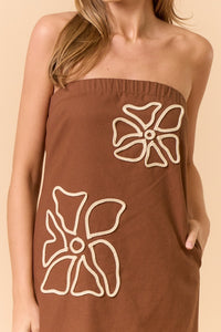 Embroidered Tube Maxi Dress