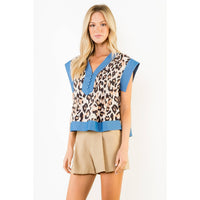 Cheetah & Denim Top