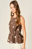 Polka Dot Peplum Top