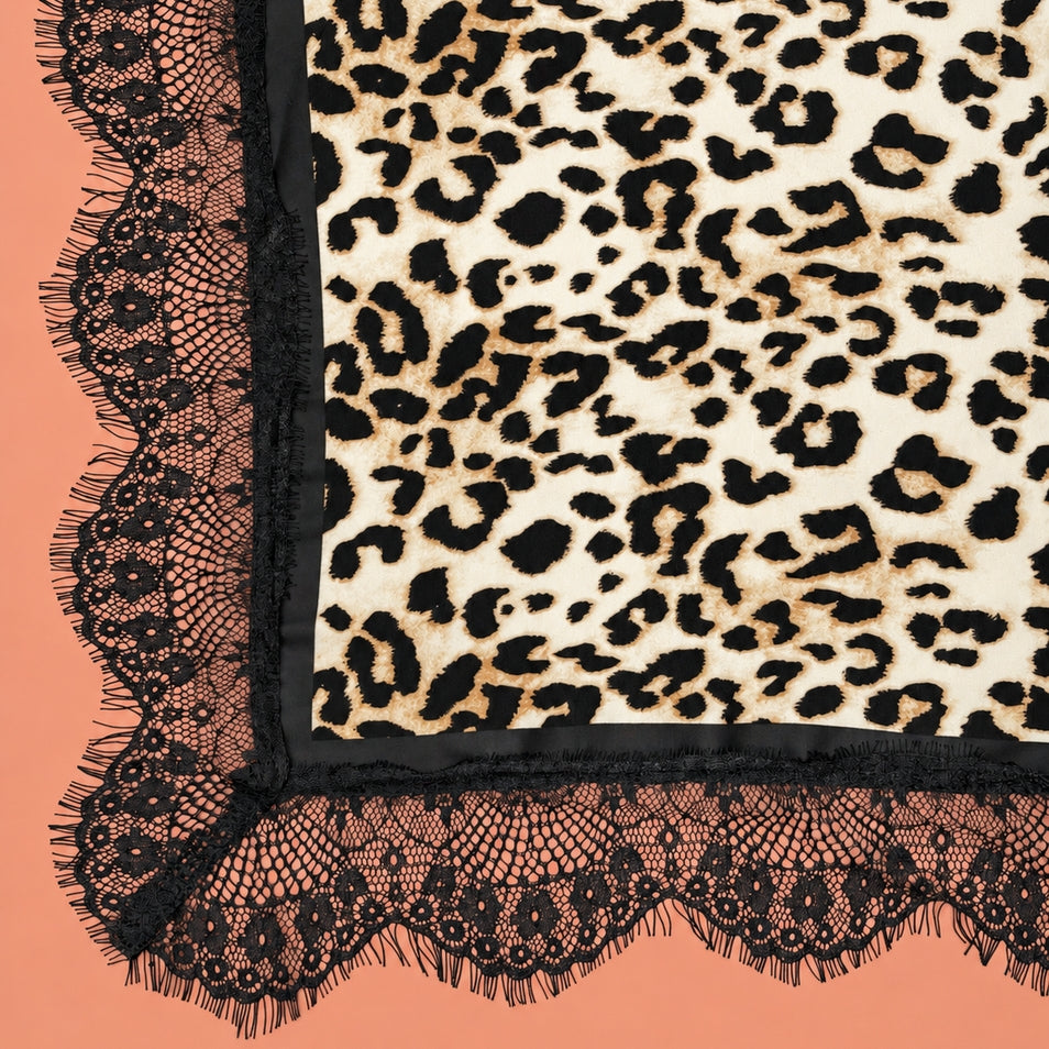 Lace Trim Square Scarf