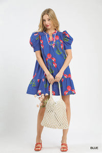 Puff Sleeve Floral Babydoll Dress