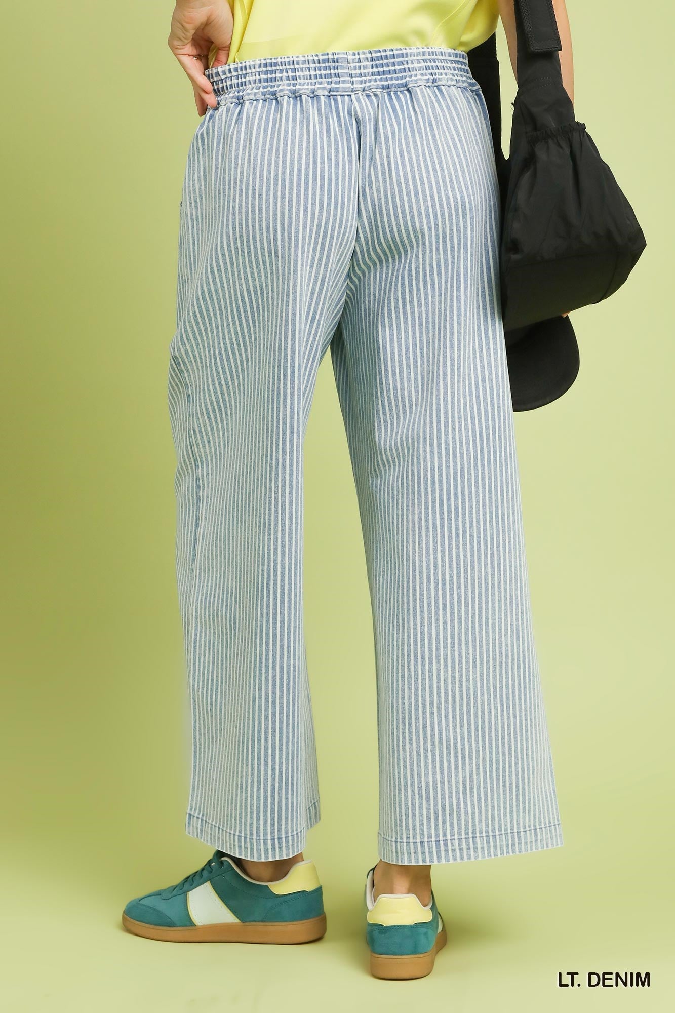 Striped Elastic Waist Pants