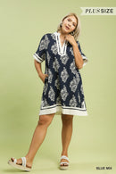 Abstract Two-Tone Mini Dress