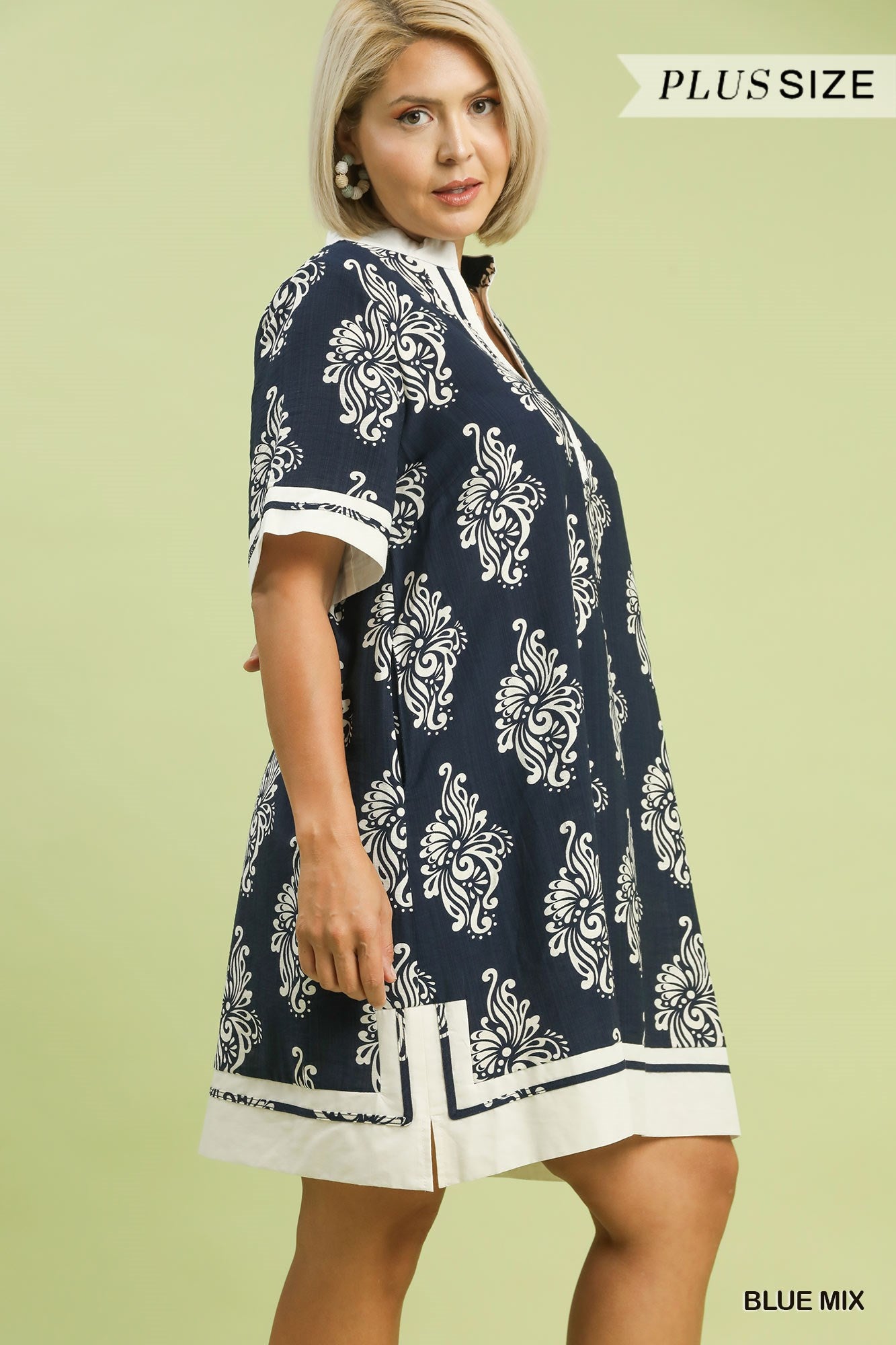 Abstract Two-Tone Mini Dress