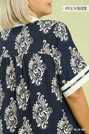 Abstract Two-Tone Mini Dress