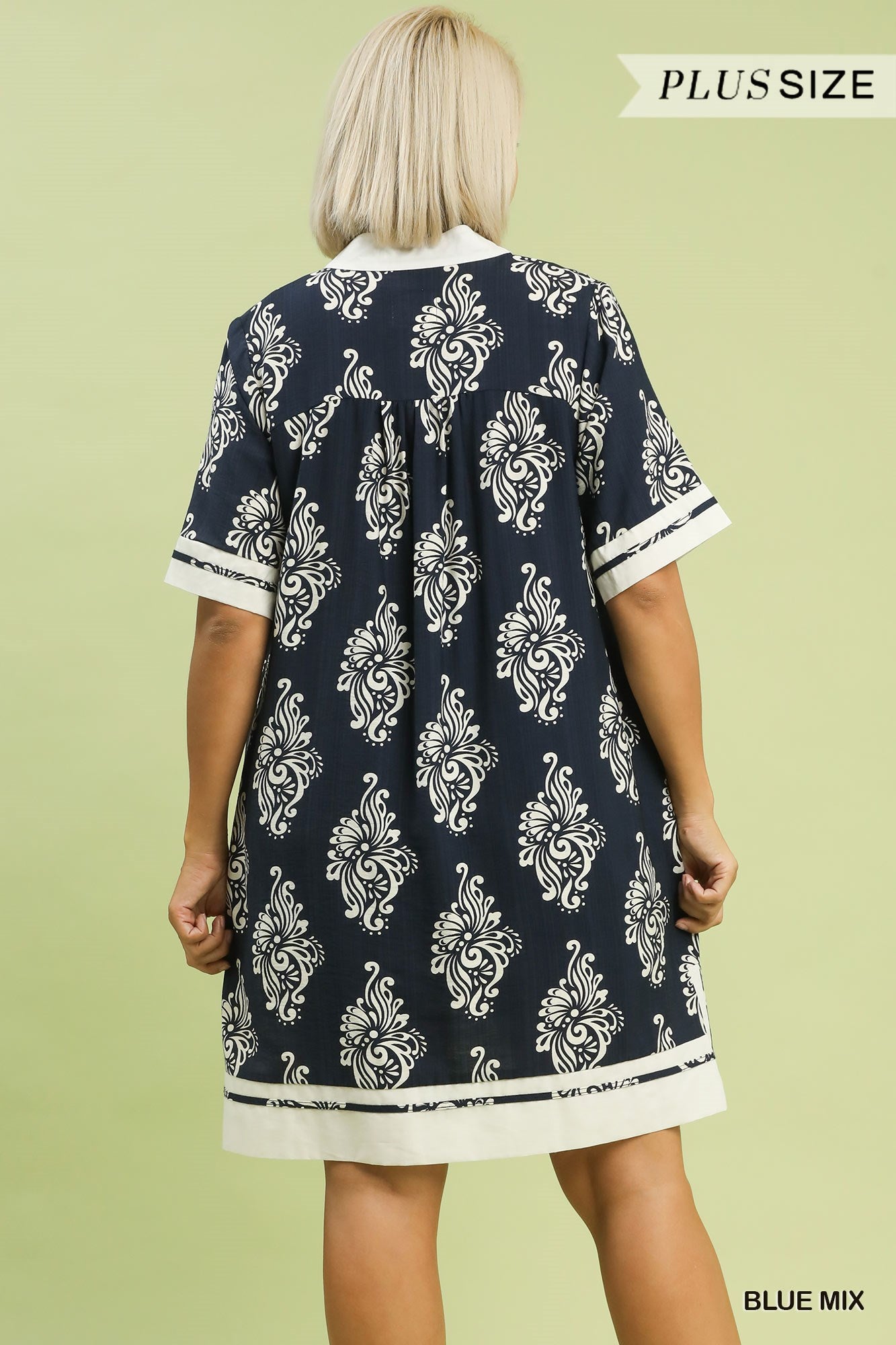 Abstract Two-Tone Mini Dress