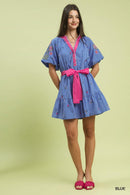 Floral Embroidered Mini Dress