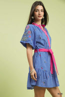 Floral Embroidered Mini Dress