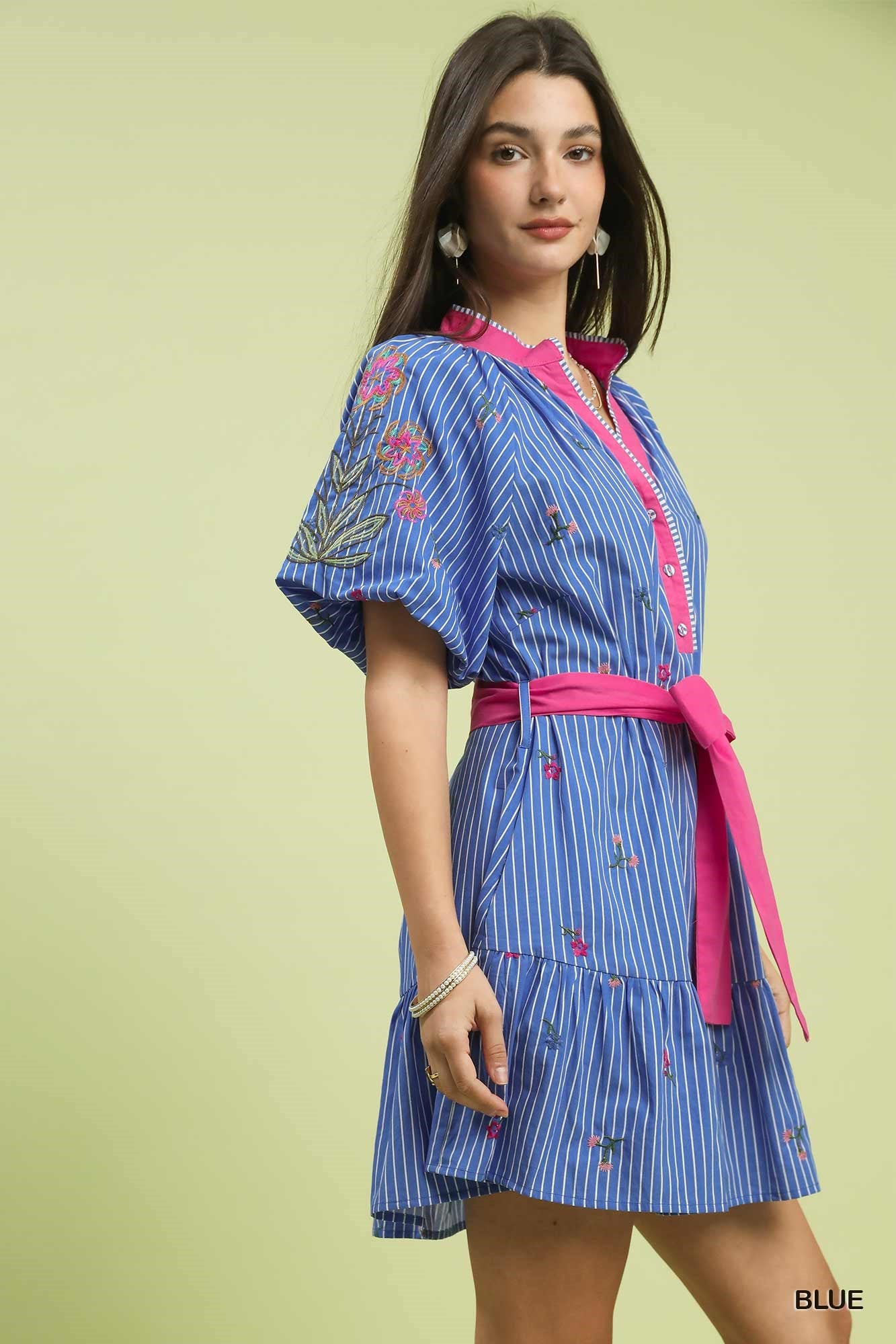 Floral Embroidered Mini Dress