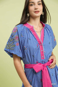 Floral Embroidered Mini Dress