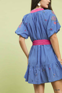 Floral Embroidered Mini Dress