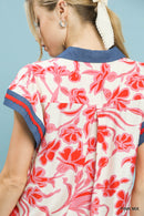 Floral Split Neck Top