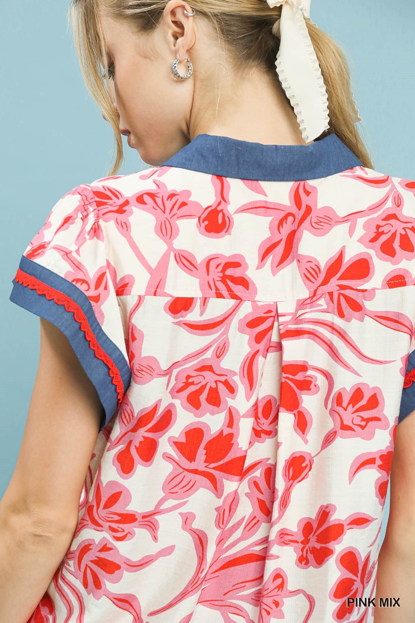 Floral Split Neck Top