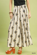 Geometric Print Wide Leg Pants
