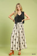 Geometric Print Wide Leg Pants