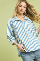 Striped Collared Blouse