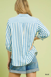 Striped Collared Blouse