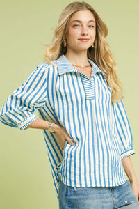 Striped Collared Blouse