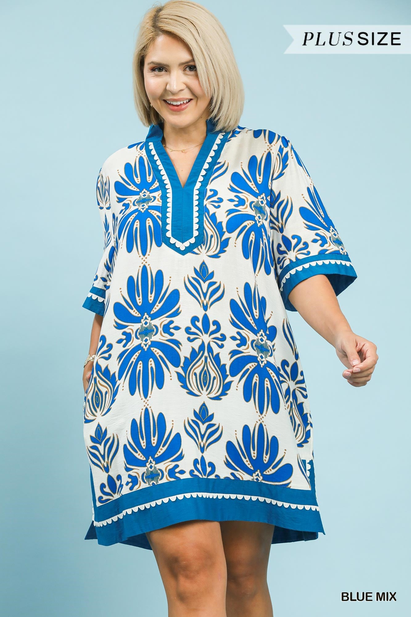 Scallop Detail Mini Dress